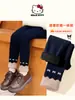 Leggings Femininos com Forro de Lã para Outono e Inverno 2025 Novo Estilo para Crianças Maiores, Forrados com Lã para Aquecimento