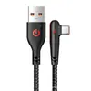Cable de Datos Tipo C en Ángulo Trenzado para Viaje a Mano 120w Línea de Carga Rápida para Teléfono Móvil Huawei Glory Apple Cable Eléctrico