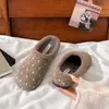 Meias Pantufa Peludas Estilo Coreano Preguiçoso Femininas 2026 Outono/Inverno Nova Chegada Nicho Retrô Bolinhas Roupa Externa Versátil Fashionável Pantufas de Algodão