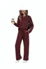 Moda femenina transfronteriza europea y americana, bestseller de Amazon: Conjunto informal de dos piezas: sudadera plisada y pantalones de pierna ancha para primavera/otoño
