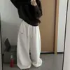 Moda de otoño pantalones deportivos casuales simples adelgazantes nuevos pantalones de chándal de pierna ancha para mujer cintura alta rectos holgados pantalones casuales
