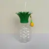 500ml Taza de Fresa Piña Más Vendida Taza con Popote con Forma de Fruta Taza de Plástico Taza para Bebida de Jugo Botella de Plástico