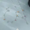 Colar Pulseira Trevo de Quatro Folhas em Prata Pura S999 Abao, Fashion, Fresco, Luxo Leve, Estilo Coreano, Joias Delicadas, Dropshipping Transfronteiriço