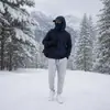 Nova Temporada Moletom com Capuz Duplo e Zíper DIY Liso Masculino Feminino Outono Inverno Conjunto de Calça de Moletom com Capuz e Zíper para Casal
