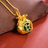 Colgante de calabaza de jaspe de oro arena de Vietnam para mujer, moda nicho, estilo chino, diseño hueco, fabricantes de joyería al por mayor