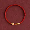 Xiangyunfushuo Pulseira Vitalícia Cadeado da Paz Ano do Zodíaco Corda Vermelha Trançada Estilo Casal Pulseira de Contas da Sorte Presente