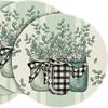 Temu verano transfronterizo nuevo ramas de flores y hojas estilo chino bola de flores mantel redondo de lino diseño de restaurante impermeable y aislamiento térmico