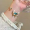 Nova Pulseira Borboleta Verde Estilo Chinês 2025 Design de Nicho Joias Estilo Chinês Pulseira para Melhor Amiga Feminina