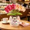 Muñecas de plantas tejidas a mano transfronterizas, decoraciones de plantas tejidas, flores artificiales de ganchillo para fiestas