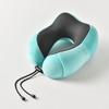 Almohada en forma de U de algodón viscoelástico para el cuello, almohada para el cuello, almohada para el cuello en forma de U, juego de viaje de tres piezas, almohada de avión de tela magnética, almohada en forma de U personalizada