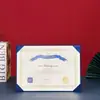 Certificado de Reconocimiento en Blanco A4, Hoja Individual con Soporte Trasero, Adecuado para Uso Horizontal y Vertical, Puede Ser Estampado en Dorado, y las Páginas Interiores Se Pueden Imprimir