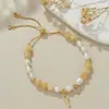 Fivela de Puxar Ajustável e Fácil de Usar Design de Nicho Pulseira de Pérola de Água Doce Natural Pulseira de Cristal Morango Feminina Exquisite