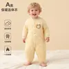 Roupas de bebê feitas de algodão puro, sem costura, Classe A, macacão quentinho, hipoalergênico, respirável, acolchoado, macio e confortável, macacão de engatinhar