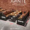 Sofá de Cabine Tendência para Café Bar Mesa e Cadeiras de Madeira Maciça Bar Churrascaria Restaurante Sofá Bistro Estilo Industrial Uso Comercial