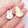 Mezcla 20 Colgante de Aleación Navideño con Goteo de Aceite Rojo de Papá Noel Reno Copo de Nieve DIY Pulsera Accesorios de Joyería