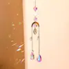 2025 Decoração de Jardim de Pátio Novo Transfronteiriça Sino de Vento de Cristal Lunar Colorido com Contas Pontiagudas Enroladas Pendente Pegador de Sol