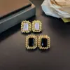 Brincos de Zircônia Preto Rosa Espiral Vazado Renda Retangular de Alto Padrão Leve Luxo para Mulheres Moda Elegante para o Trabalho Joias