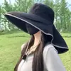 Chapéu de Proteção Solar para Exterior para Mulheres, Proteção Solar de Verão, Anti-UV, Aba Larga, Secagem Rápida, Proteção para o Pescoço, Xale, Chapéu de Pescador para Montanhismo