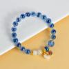 Pulsera de Ágata Corazón Azul Azúcar Medio Glaseado Gris Fragante con Colgante de Hebilla Xiangyun Ping An Pulsera Original China Nueva para Mujer
