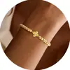 Pulsera de Abalorios Estilo Europeo y Americano de Trébol de Cuatro Hojas con 12 Piedras de Nacimiento, Moderna y Elegante, Pulsera Estilo Retro de Lujo Ligero para Mujer