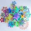 Estrella de cinco puntas de espuma eva estrella eva esponja pegatinas de corazón decoración de pastel de cumpleaños eva almohadilla adhesiva de espuma eva