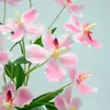 Flor Artificial de Seda con 5 Cabezas, Tallo Único Impreso en 3D de Orquídea Phalaenopsis, Decoración de Salón de Bodas, Accesorio para Fotografía, Escaparate, Flor de Año Nuevo