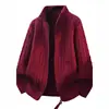 Chaqueta de Punto para Hombre Transfronteriza Moda Casual Otoño e Invierno Suéter Grueso Ropa Superior de Punto Juvenil Ropa