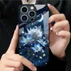 Aplicable a Apple 18PRO Funda de Vidrio Templado 17PROMAX Funda Protectora de Flores iPhone16 Cielo Estrellado Lunar 17E