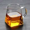 Atacado de fábrica vidro resistente ao calor transparente xícara de fair criativa conjunto de chá kung fu Conjunto de chá quadrado xícara pública espessa Mar de chá