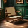 Nórdico Casual Ratán Canguro Chandigarh Puf Reclinable Individual Balcón Madera Maciza Sofá Silla