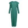 Vestido Casual de Primavera 2026 para Mulheres, Estilo Commuter, Plissado, Gola Redonda, Manga Longa, Slim Fit, Versátil, Cor Sólida, Tendência