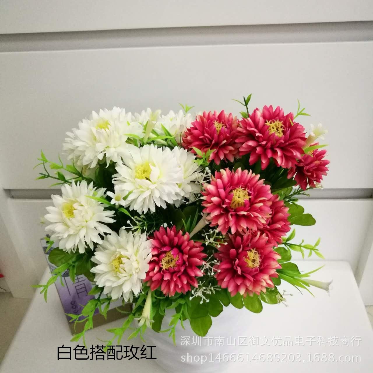 9头绿百合海葵 白色搭玫红_副本