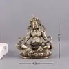 Ornamento de Latão Amarelo Estilo Antigo do Deus da Riqueza para Casa e Escritório, Peça Decorativa Pequena Criativa