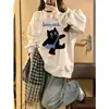 Versão Coreana 2025 Nova Moletom Popular Unissex Gola Redonda Tendência Moda Estiloso Ensino Médio Júnior Início do Outono Top