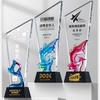 Troféu de cristal de esmalte colorido estrela de cinco pontas atmosfera criativa de alta qualidade excelente equipe entrada aniversário cerimônia de premiação