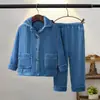 Nuevo Conjunto de Pijama de Franela para Niños Otoño e Invierno Ropa para el Hogar Niños y Niñas Pijama Infantil Espeso y Cálido