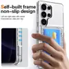 Aplicável em Fronteiras Capa Transparente para Celular Samsung S25Ultra S24 Capa Flip Porta-Cartão Galaxy S23 Carteira Capa Anti-Queda