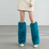 Conjunto de Botas de Pelo Sintético Meias Curtas Fofas Conjunto de Pernas de Pelúcia Outono/Inverno Conjunto de Sapatos de Pelo de Raposa Longo Versátil