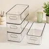 Caja de Almacenamiento para Escritorio de Dormitorio Tira Larga Rectángulo Estrecho Largo Acrílico Transparente Desorden Artículos Pequeños Divisor de Cajón Caja