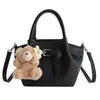 Bolso de Mano de Moda Transfronterizo, Estilo Cubo, Gama Alta, Sencillo, Elegante, Fresco y Dulce, con Patrón de Lichi, Versátil para Hombro y Cruzado