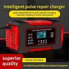 Cargador de Batería para Motocicleta 12V 6A Cargador de Batería de Coche 12V Cargador de Batería Inteligente de Reparación