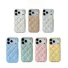 Capa de Celular Estilo Europeu e Americano para Apple 16, Cor Macaron, Couro com Padrão Criativo de Diamante para iPhone 17 Pro Max, Adequada para Mulheres, Compatível com 18/14