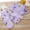 Pijamas de verano para niñas, de manga corta, finos, 2024, nuevos, para niñas, de verano, con mangas de siete puntos, ropa de casa, ropa exterior