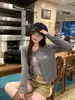 Cardigã de Tricô Cinza para Mulheres, Estação Primavera e Outono, Peça de Tricô para Usar por Cima, Toque de Luxo, Novo Estilo de Tricô para Outono, Blusa de Manga Longa, Tamanho Único