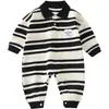 Mameluco de Bebé Primavera, Otoño e Invierno Capa Base Romper de Manga Larga para Bebé Recién Nacido Estilo Coreano Estilo Extranjero Salida Cuello