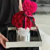 [En Stock] Nuevo Producto Cubo de Abrazo con Lazo Mediano Caja de Regalo con Flores Preservadas