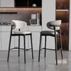 Taburete alto para el hogar estilo lujo ligero taburete de bar respaldo nórdico taburete para barra de isla mostrador simple italiano lujo ligero taburete alto para el hogar