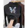 Camiseta de Manga Larga para Niñas Otoño/Invierno 2026 Nuevo Estilo Top Térmico de Polar Alemán para Niños Medianos y Mayores Estilo Coreano Elegante Top con Volantes Ropa Interior