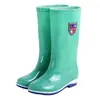 Botas de lluvia impermeables con suela de goma para mujer, duraderas y resistentes al desgaste, diseño de caña alta, engrosadas para mayor comodidad, a la moda, adecuadas para uso en exteriores y antideslizantes, perfectas para todas las estaciones