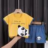 2026 Nuevo Estilo de Verano Conjunto de Camiseta de Manga Corta de Algodón Puro para Niños Estilo Coreano Conjunto de Dos Piezas de Pantalones Cortos de Manga Corta para Bebé
